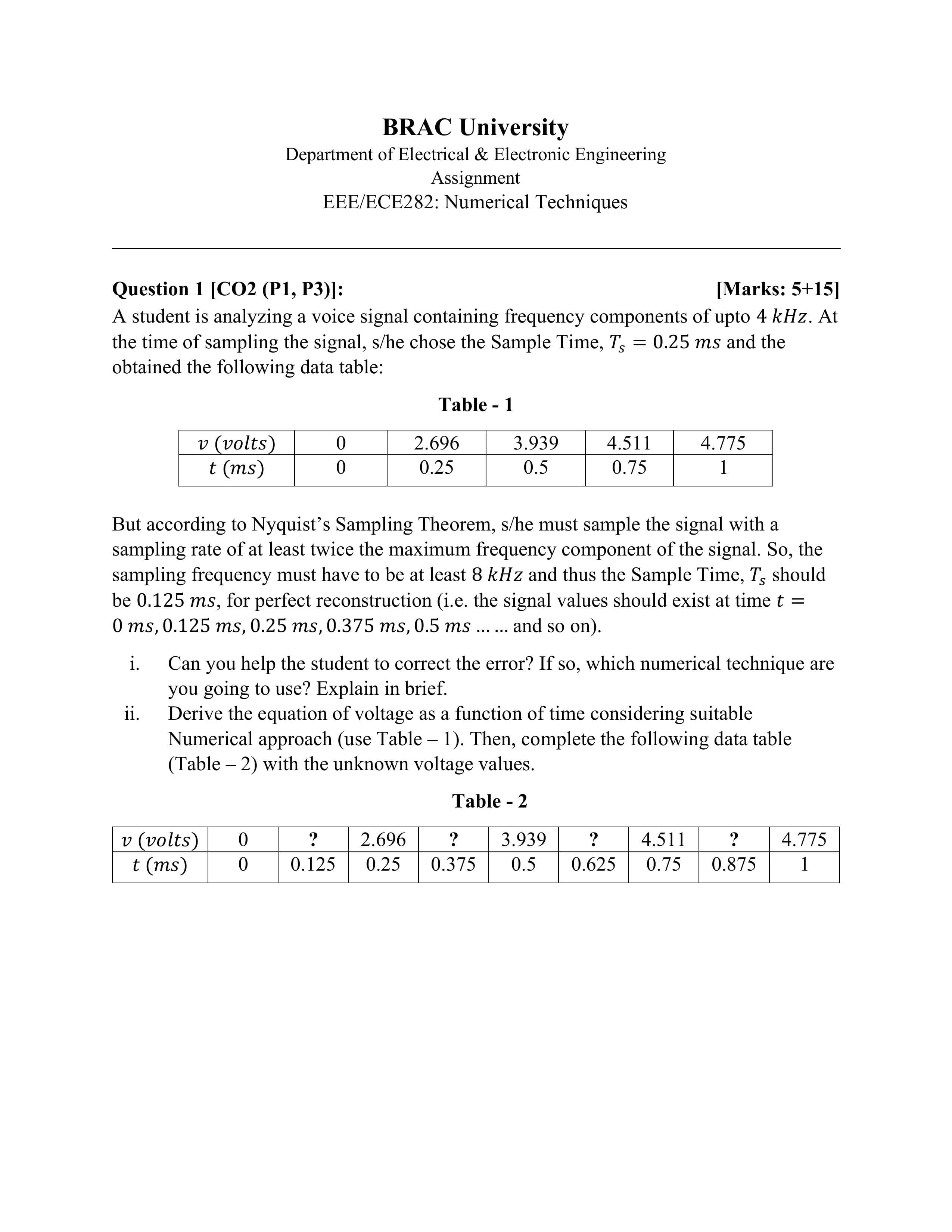 EEE282 | Numerical Techniques | Project Report preview 1